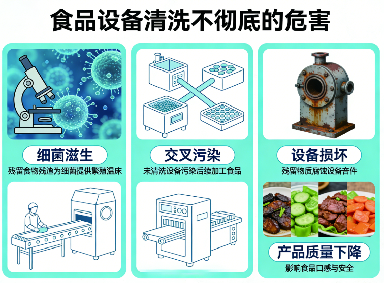 食品设备清洗不彻底会有哪些危害？